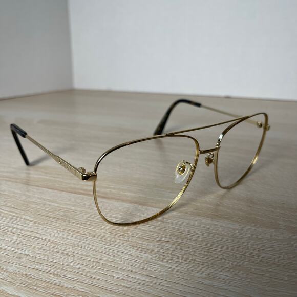 Gucci GG0410SK 005 Aviator Sunglasses Gold Frame Only Bumble Bee Tip 61-16-145 - Picture 1 of 10